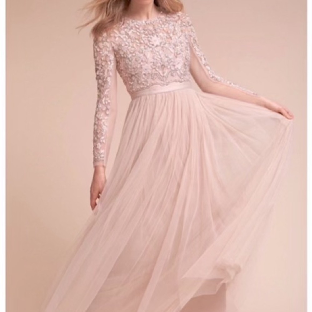 BHLDN Needle & Thread Rhapsody Gown in Champagne